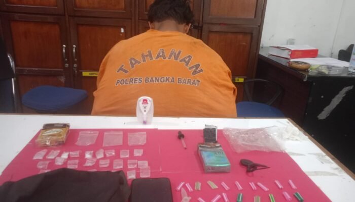 Polres Bangka Barat Tangkap Pria 23 Tahun Bawa 25 Paket Sabu