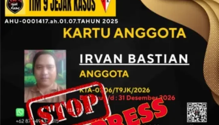 Tim 9 Jejak Kasus Cabut KTA Irvan Bastian